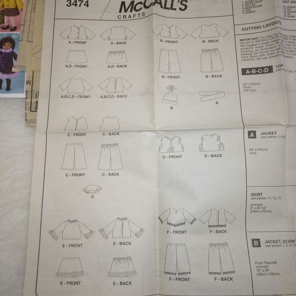 McCall's 3474 Fun Clothes for American Girl Doll & 18" dolls Tops, jackets, more - Picture 4 of 5